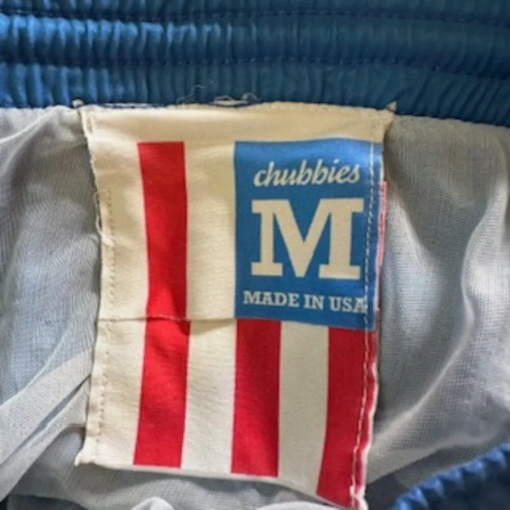 Chubbies Red/Blue Color Block Swim Trunks in Size‎ Medium with Lining